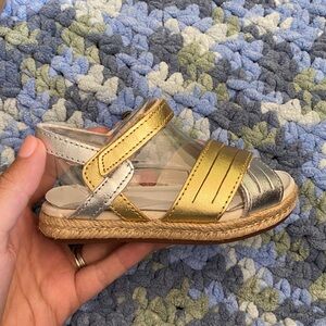 UGG Toddlers' Metallic Gold and Silver Espadrille Sandals